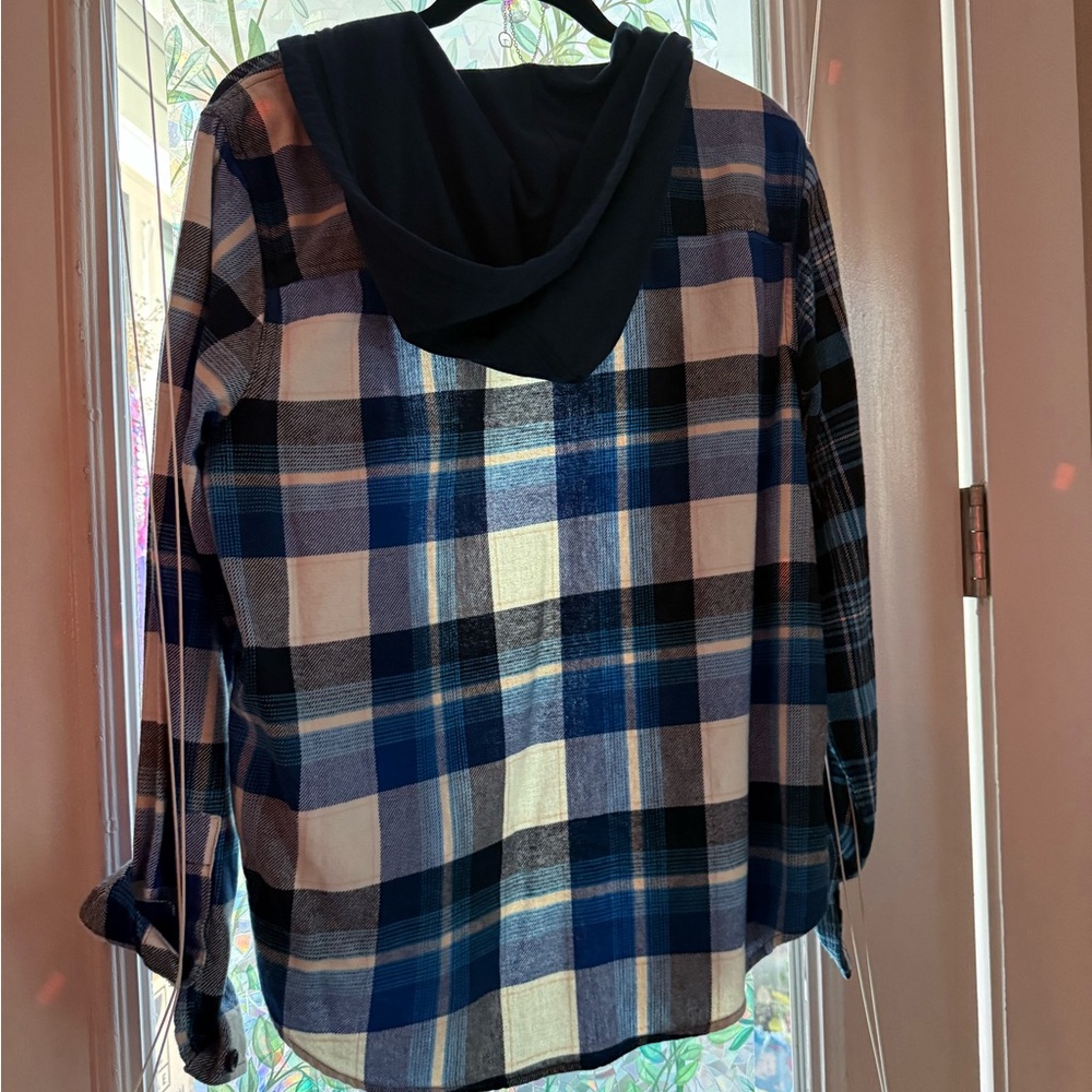 Target Blue and Black Plaid Shirt Jacket